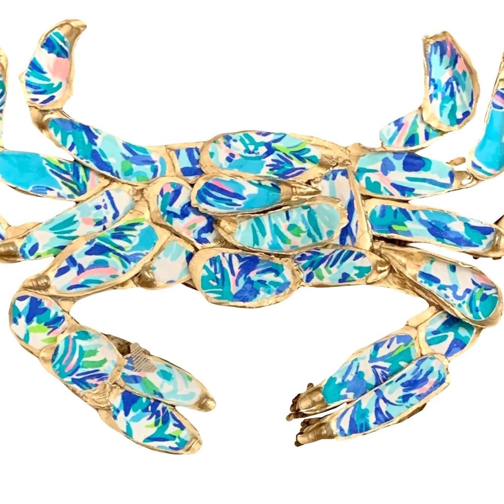 Made to order coastal Lily Pulitzer crab wall decor
